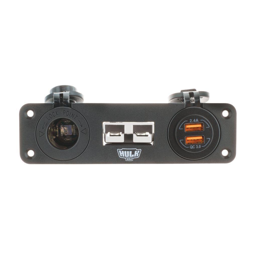 Triple Flush Mount Housing W/ 50A Plug Accessory Socket & Dual USB Flush Mount Accessory Panel