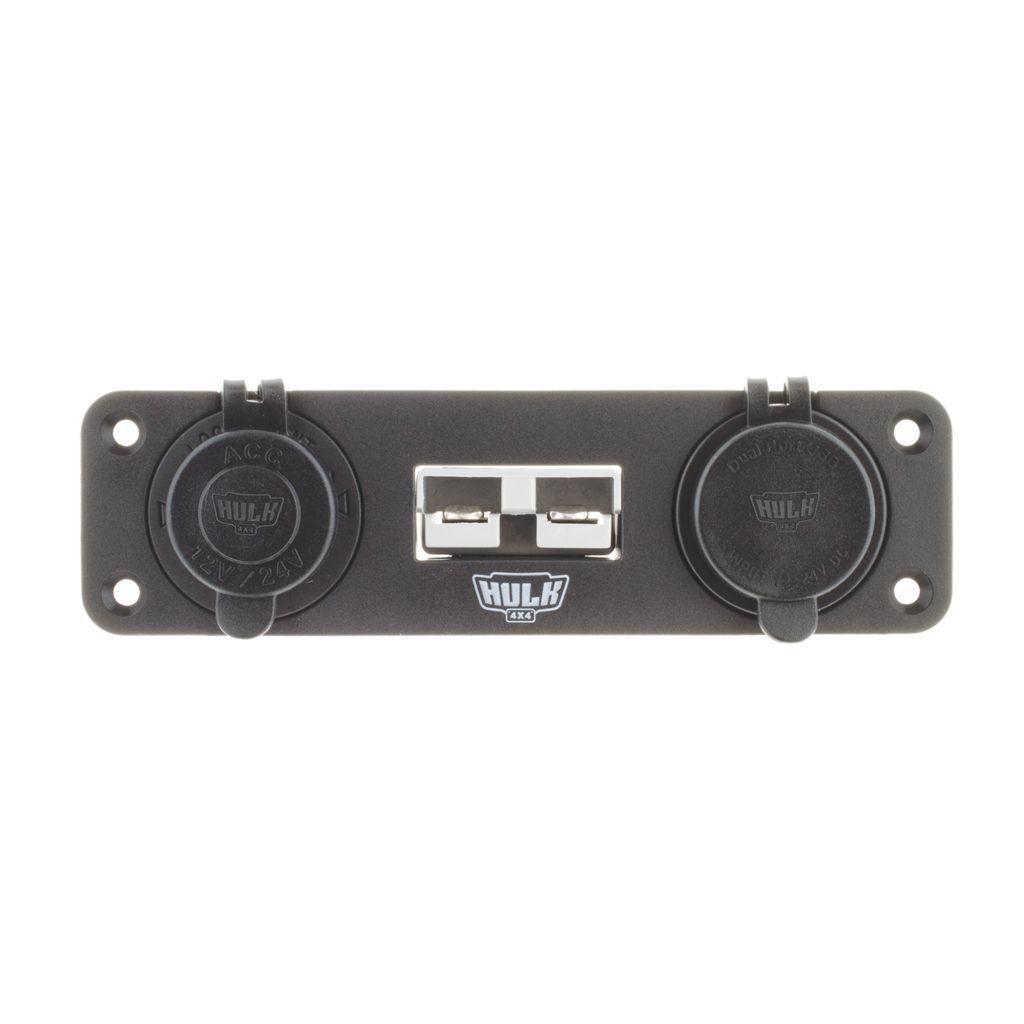 Triple Flush Mount Housing W/ 50A Plug Accessory Socket & Dual USB Flush Mount Accessory Panel