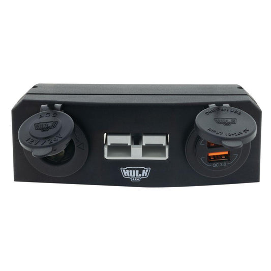 Triple Surface Mount Housing W/ 50A Plug Surface Mount Accessory Panel