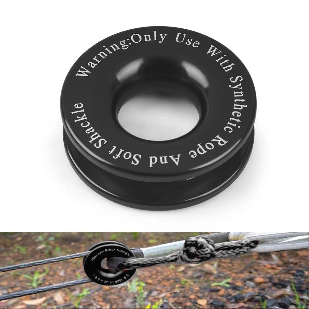 Winch Snatch Recovery Ring for Soft Shackle ATV UTV Rcovery 41000 lb Trucks Loop Snatch Block Off Road Winch Pulley Cable Hook Snatch Recovery Ring