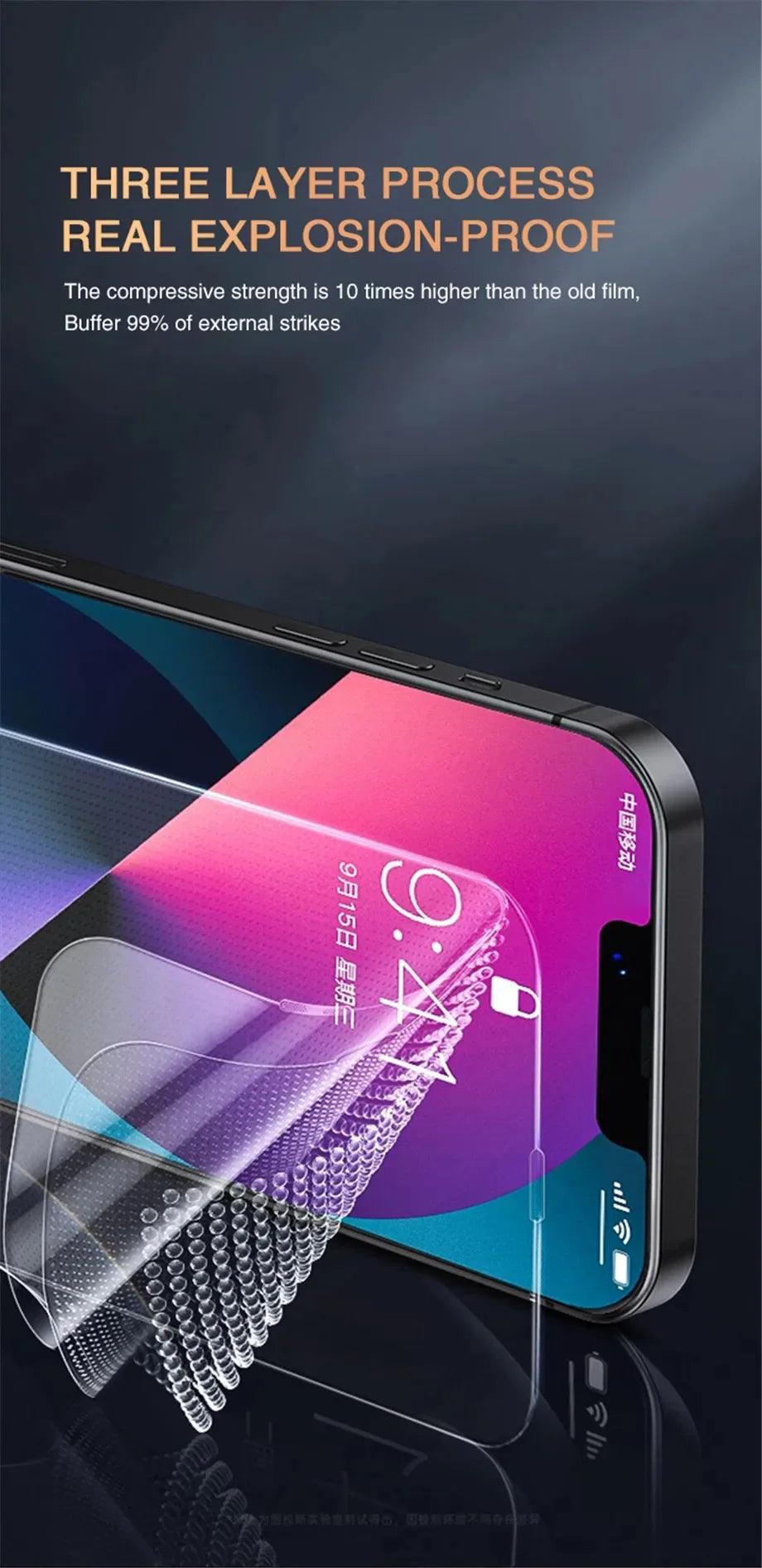 1 - 4Pcs Anti - spy Tempered Glass for IPhone 16 15 13 11 14Pro Max Full Cover Privacy Screen Protector For iPhone X XS Max XR Glass - Privacy Screen Protector - Open Cut Off - Grid