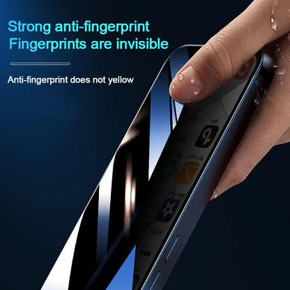 1 - 4Pcs Anti - spy Tempered Glass for IPhone 16 15 13 11 14Pro Max Full Cover Privacy Screen Protector For iPhone X XS Max XR Glass - Privacy Screen Protector - Open Cut Off - Grid