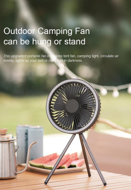 10000mAh 4000mAh Camping Fan Rechargeable Desktop Portable Circulator Wireless Ceiling Electric Fan with Power Bank LED Lighting Camping Rechargeable Fan
