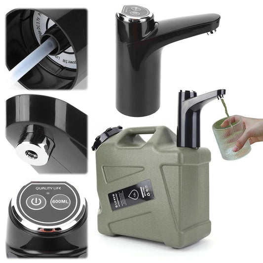 11L Outdoor Water Bin Large Capacity Portable Camp Water Bag with with Electric Water Pump Water Dispenser for Camping Picnic Water Pump