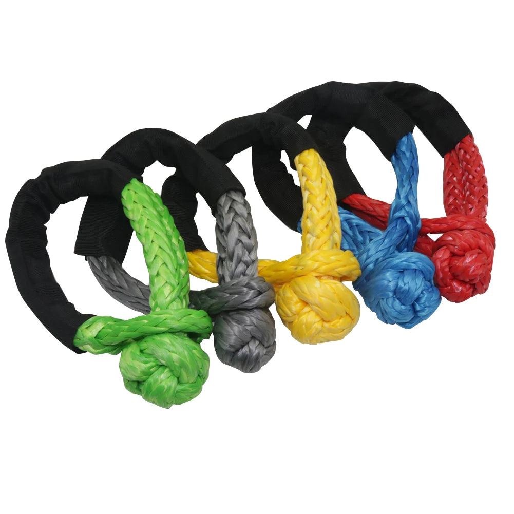 17T 38,000 Lbs Break Strength Synthetic Soft Shackle 1/2" X 22 Inch Rugged Shackles with Protective Sleeve For Vehicle Recovery Soft Shackle