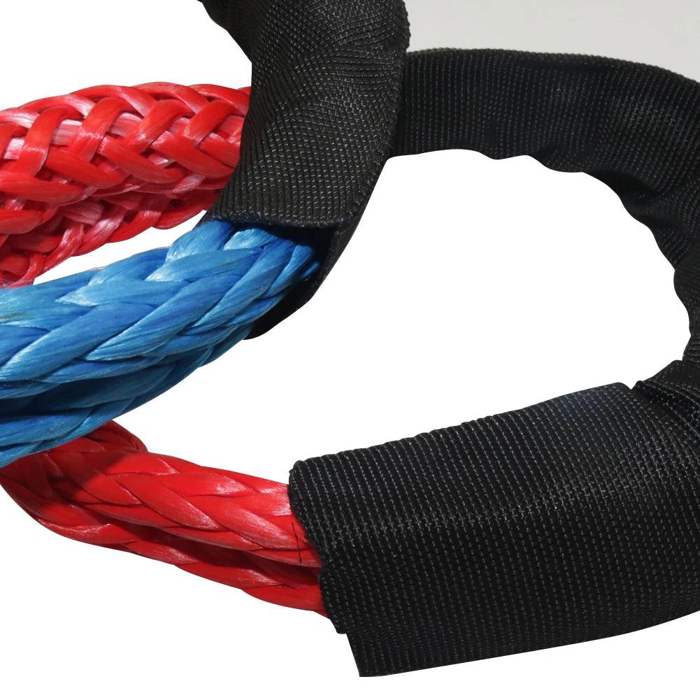 17T 38,000 Lbs Break Strength Synthetic Soft Shackle 1/2" X 22 Inch Rugged Shackles with Protective Sleeve For Vehicle Recovery Soft Shackle