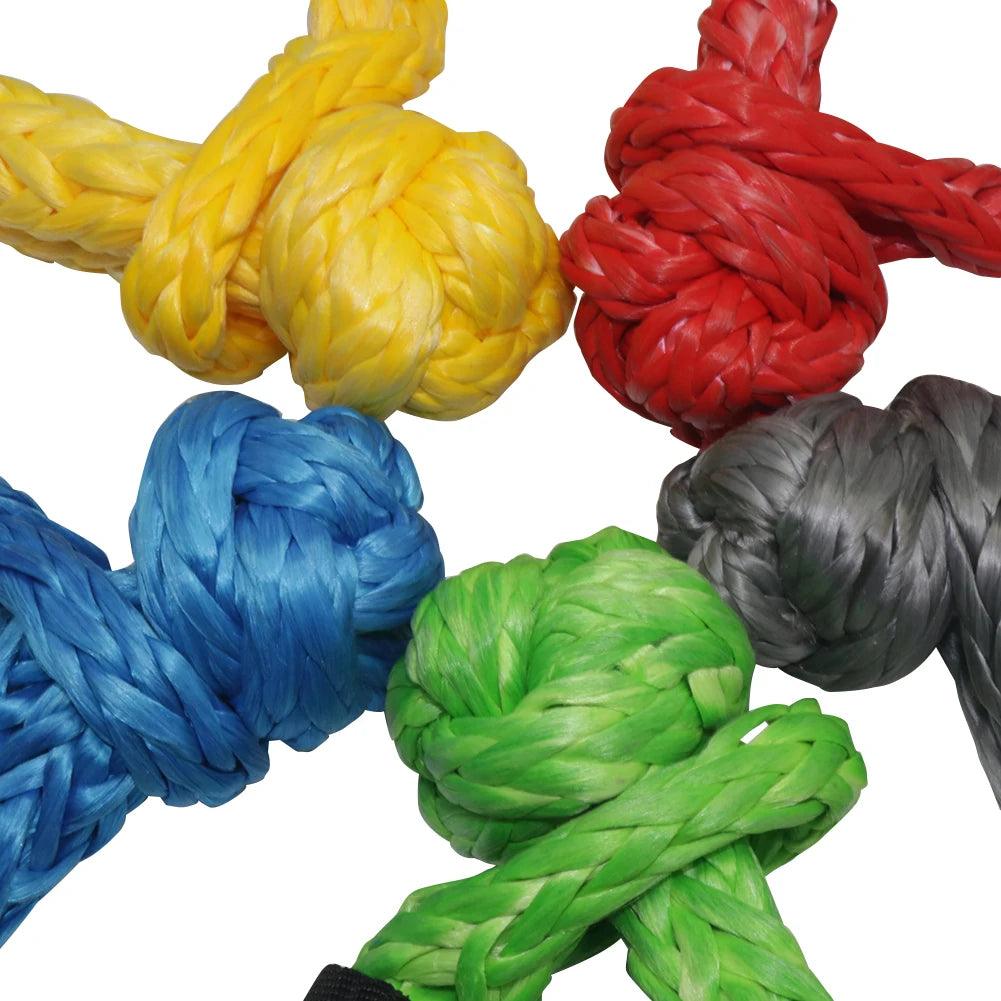 17T 38,000 Lbs Break Strength Synthetic Soft Shackle 1/2" X 22 Inch Rugged Shackles with Protective Sleeve For Vehicle Recovery Soft Shackle