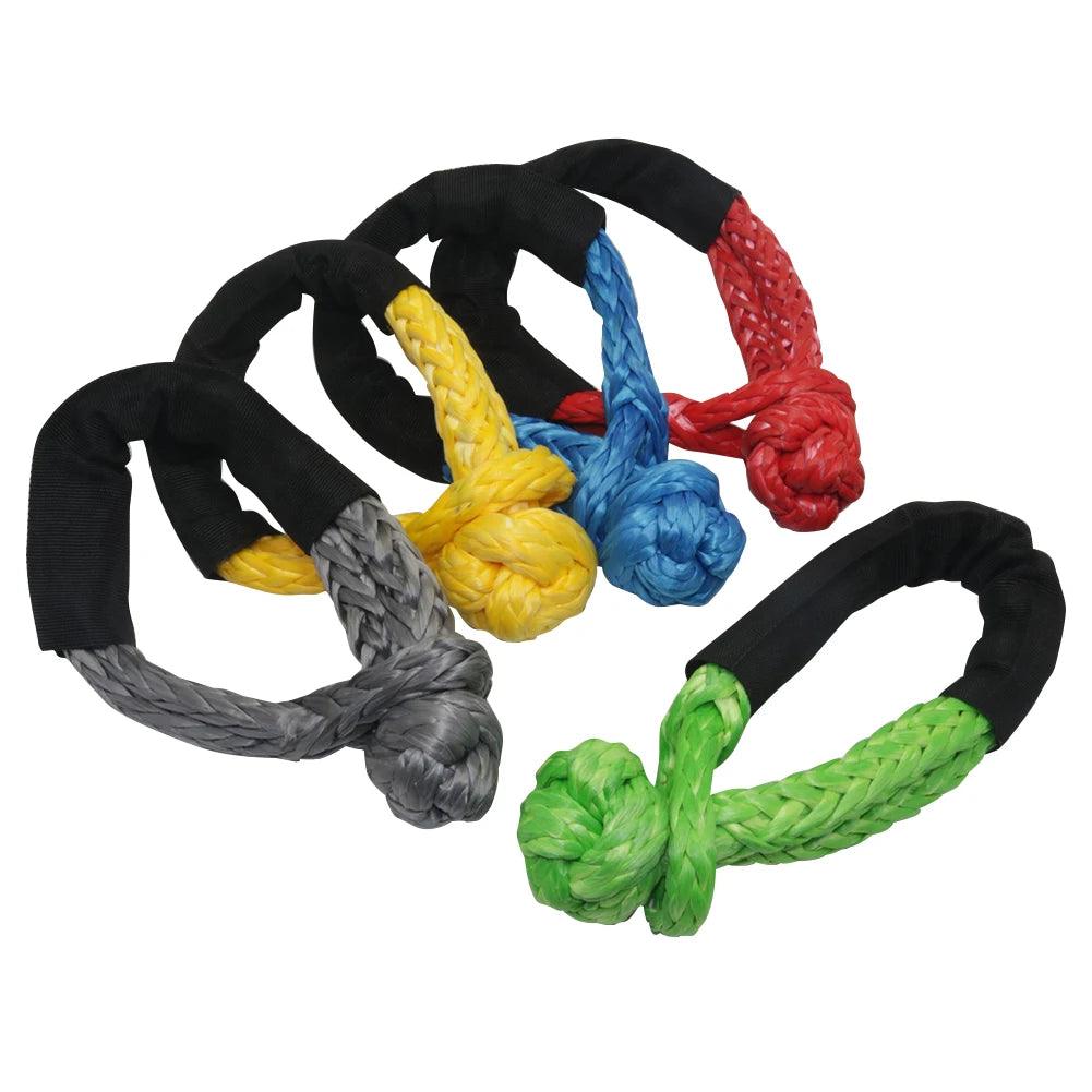 17T 38,000 Lbs Break Strength Synthetic Soft Shackle 1/2" X 22 Inch Rugged Shackles with Protective Sleeve For Vehicle Recovery Soft Shackle