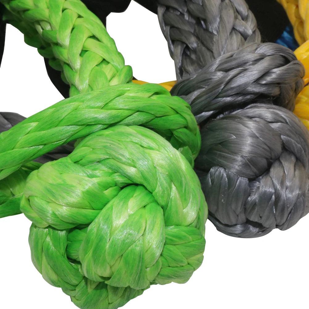 17T 38,000 Lbs Break Strength Synthetic Soft Shackle 1/2" X 22 Inch Rugged Shackles with Protective Sleeve For Vehicle Recovery Soft Shackle