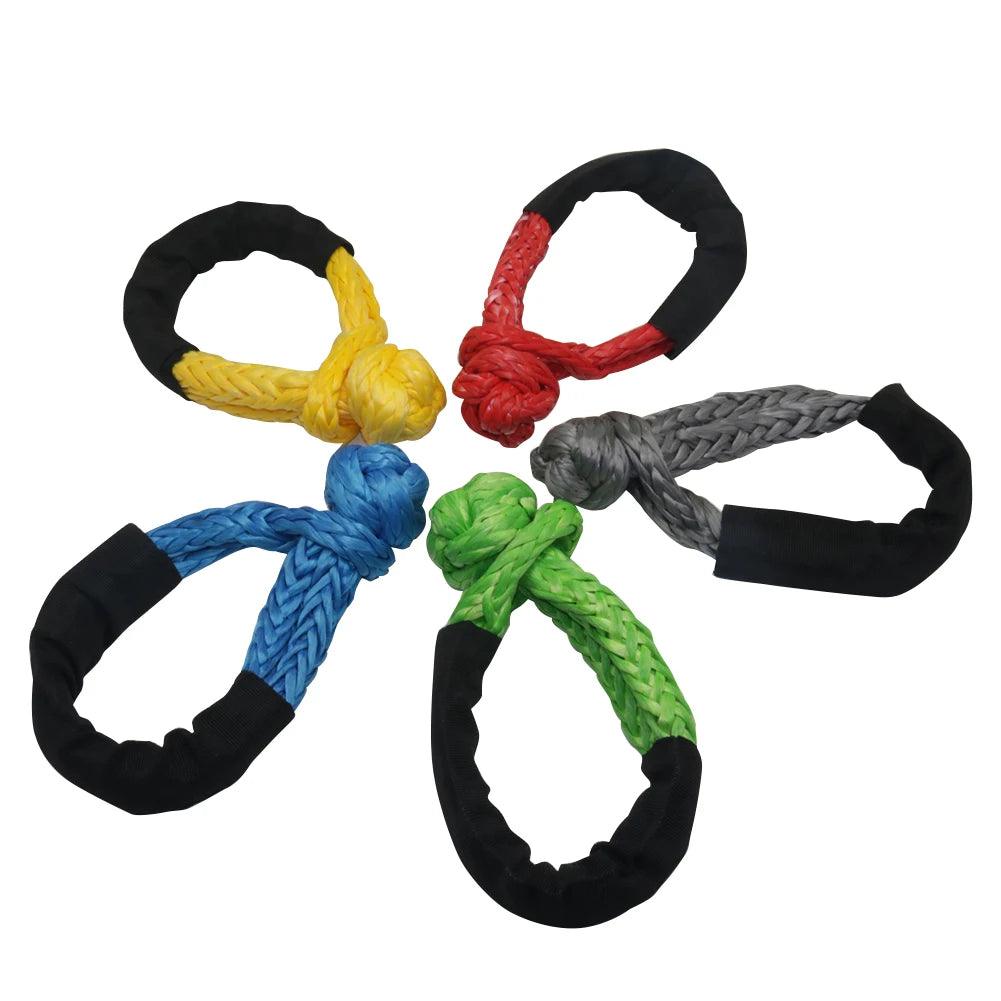 17T 38,000 Lbs Break Strength Synthetic Soft Shackle 1/2" X 22 Inch Rugged Shackles with Protective Sleeve For Vehicle Recovery Soft Shackle