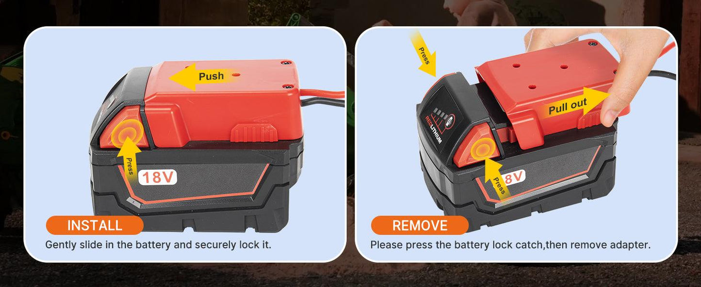 18V to 12V Step Down Converter for Milwaukee M18 Power Wheel Battery Adapter DC 12V 20A 240W Inverter Automatic Buck Converter Starlink Cables & Adaptors