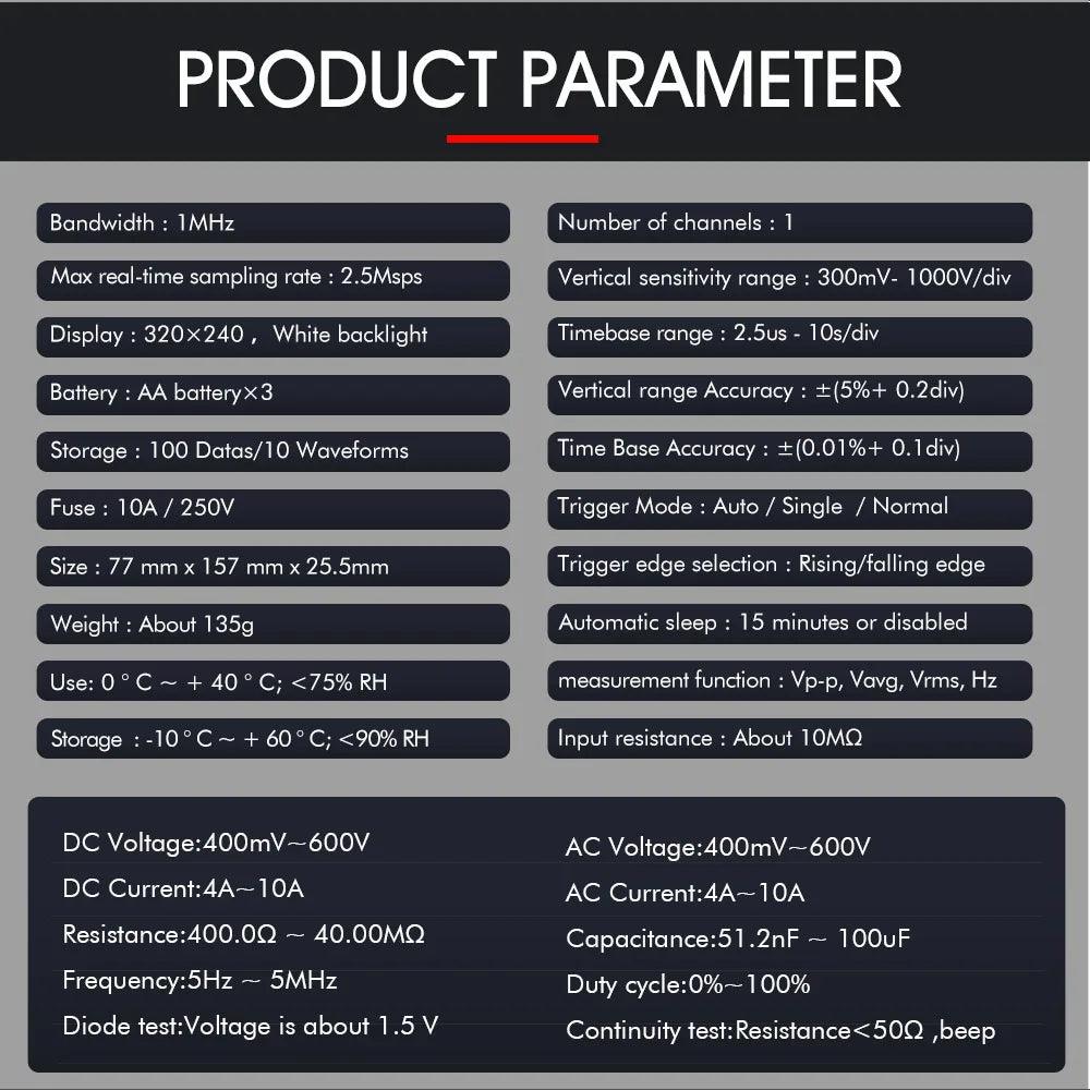 2 In 1 Digital Multimeter & Oscilloscope Multimeter