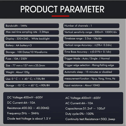 2 In 1 Digital Multimeter & Oscilloscope Multimeter