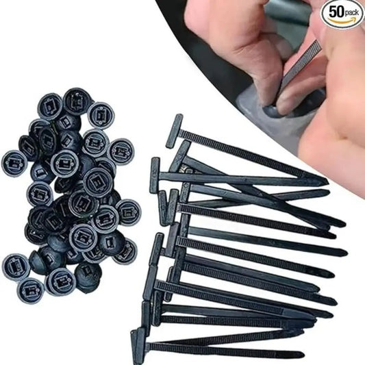 20/50100Pcs Multipurpose Nylon Universal Cable Tie Buckle Nylon Buckle Cable Tie Retainer Heavy Duty Nylon Zip Ties Self - Locking - Cable Ties - Open Cut Off - Grid