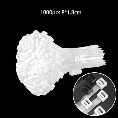 20/50100Pcs Multipurpose Nylon Universal Cable Tie Buckle Nylon Buckle Cable Tie Retainer Heavy Duty Nylon Zip Ties Self-Locking Cable Ties