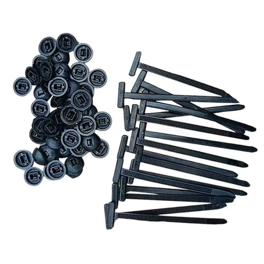 20/50100Pcs Multipurpose Nylon Universal Cable Tie Buckle Nylon Buckle Cable Tie Retainer Heavy Duty Nylon Zip Ties Self - Locking - Cable Ties - Open Cut Off - Grid