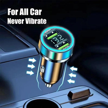 240W Car Charger Dual USB Ports 120W Super Fast Charging with Digital Display Quick Charging Adapter for IPhone Samsung Xiaomi 12v Aux Socket