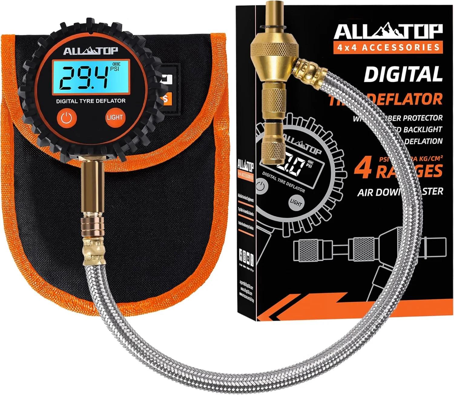 250PSI Digital Tire Pressure Inflator Gauge Aluminum Alloy LCD Tyre Pressure Meter Tyre Inflator Deflator