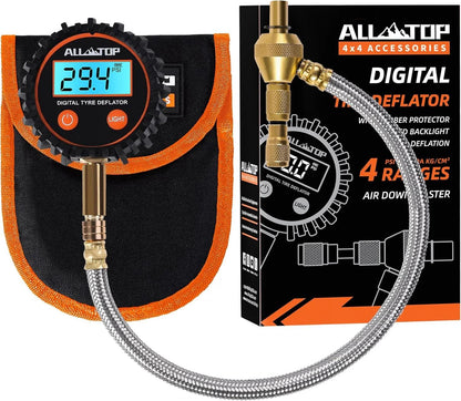 250PSI Digital Tire Pressure Inflator Gauge Aluminum Alloy LCD Tyre Pressure Meter Tyre Inflator Deflator