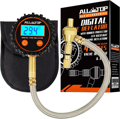 250PSI Digital Tire Pressure Inflator Gauge Aluminum Alloy LCD Tyre Pressure Meter Tyre Inflator Deflator