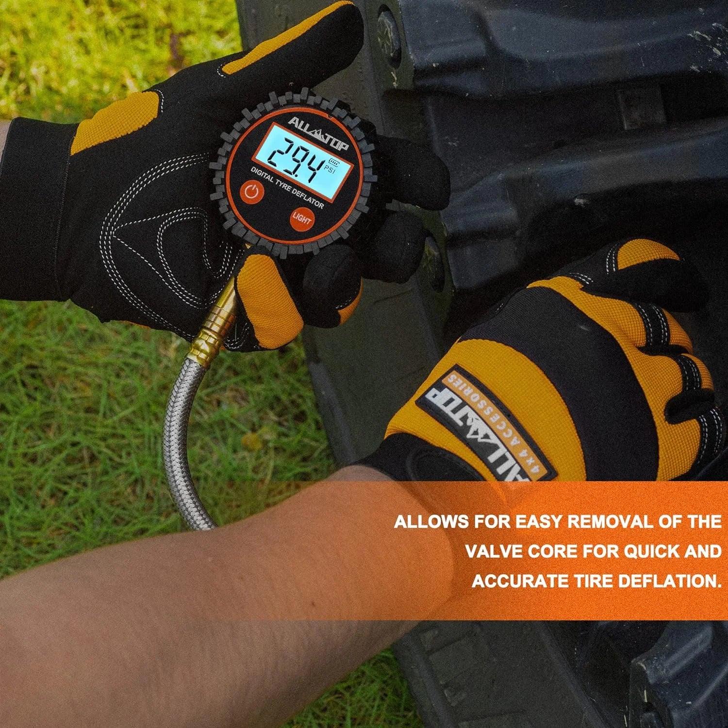 250PSI Digital Tire Pressure Inflator Gauge Aluminum Alloy LCD Tyre Pressure Meter Tyre Inflator Deflator