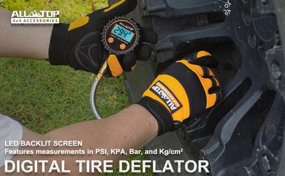 250PSI Digital Tire Pressure Inflator Gauge Aluminum Alloy LCD Tyre Pressure Meter Tyre Inflator Deflator