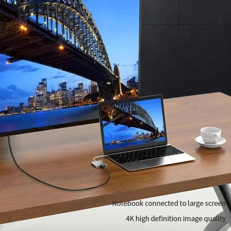 3 IN 1 USB C to HDMI-Compatible Adapter USB 3.1 Hub Type C Charging Converter for Samsung S23 Ultra Huawei Xiaomi Laptop Macbook USB Hub