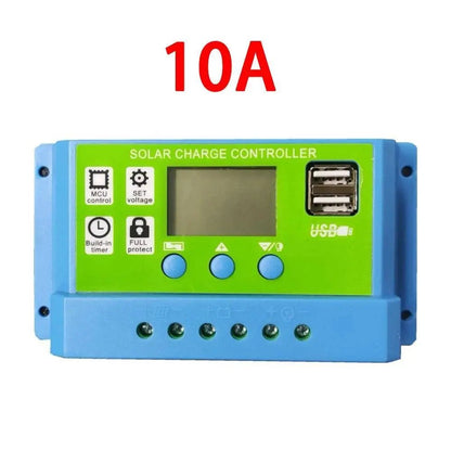30A 20A 10A Solar Panel Controller 12V/24V Battery Charge Regulator 2USB 10A~100A Photovoltaic Cell Panel Charger Regulator Solar Regulator