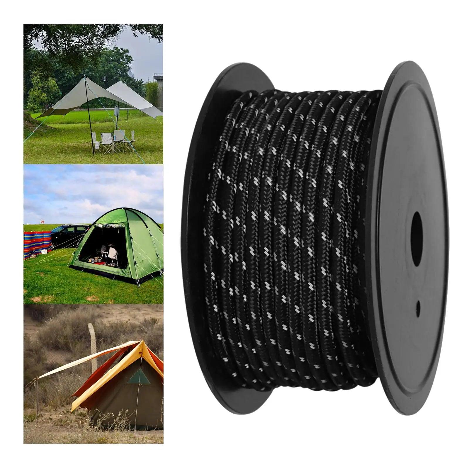 30M 6mm Reflective Tent Rope Guylines Luminous Camping Tent Rope Canopy for Outdoor Travel Canopy Guy Line Tent Rope