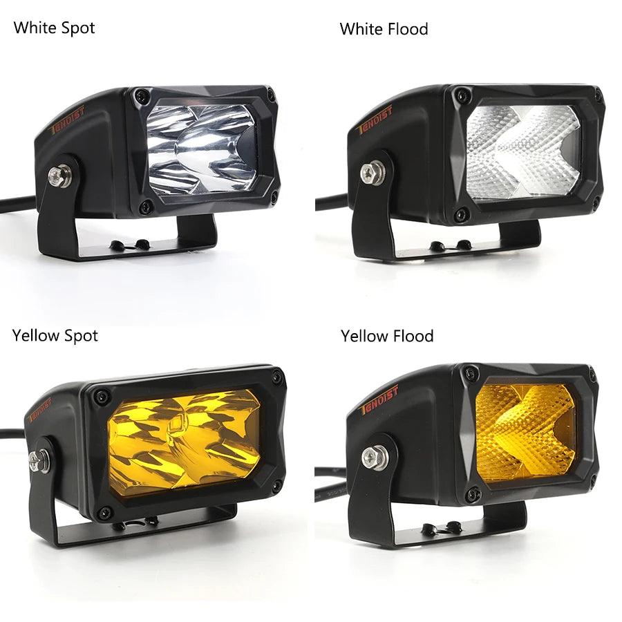 3.5 Inch White Yellow Spot Flood LED Work Head Fog Driving Light For Car SUV Offroad Truck ATV UTV Motorcycle 10 - 80V - LED Work Lamps - Open Cut Off - Grid
