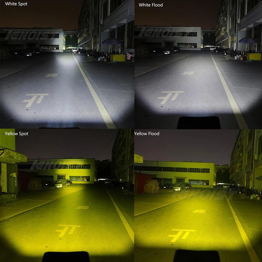 3.5 Inch White Yellow Spot Flood LED Work Head Fog Driving Light For Car SUV Offroad Truck ATV UTV Motorcycle 10 - 80V - LED Work Lamps - Open Cut Off - Grid