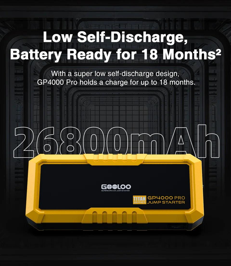 4000A Start Power Bank 26800mAh Jump Starter Car Booster External Battery 12V Starting Device for Petrol Diesel Powerbank Portable Jump Starter