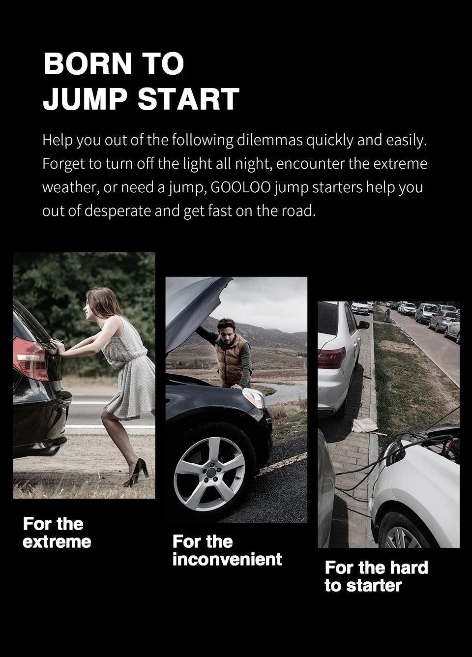 4000A Start Power Bank 26800mAh Jump Starter Car Booster External Battery 12V Starting Device for Petrol Diesel Powerbank Portable Jump Starter