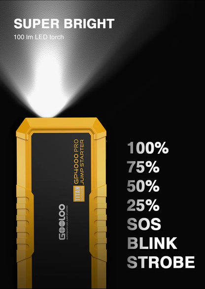 4000A Start Power Bank 26800mAh Jump Starter Car Booster External Battery 12V Starting Device for Petrol Diesel Powerbank Portable Jump Starter