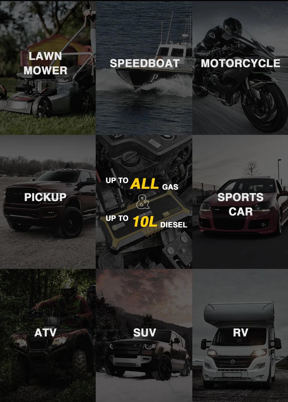 4000A Start Power Bank 26800mAh Jump Starter Car Booster External Battery 12V Starting Device for Petrol Diesel Powerbank Portable Jump Starter