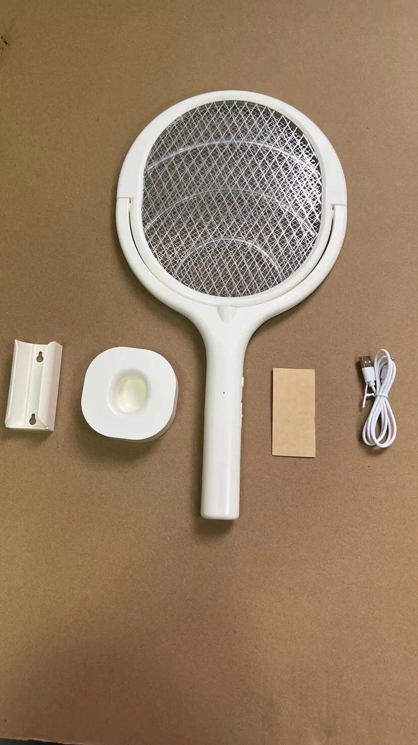 5 In 1 Fast Charging Racket Kill Fly Bug Safety Insulated Battery Powered Lamp ABS Adjustable Electric Mosquito Swatter Bug Zapper
