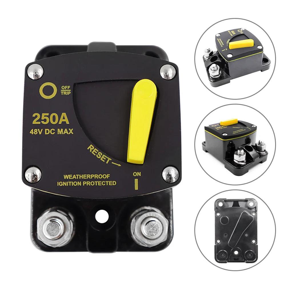 50A 60A 80A 100A 150A 200A 250A 300A AMP Circuit Breaker Fuse Reset 12-48V DC Breaker Waterproof 2022 Circuit Breaker