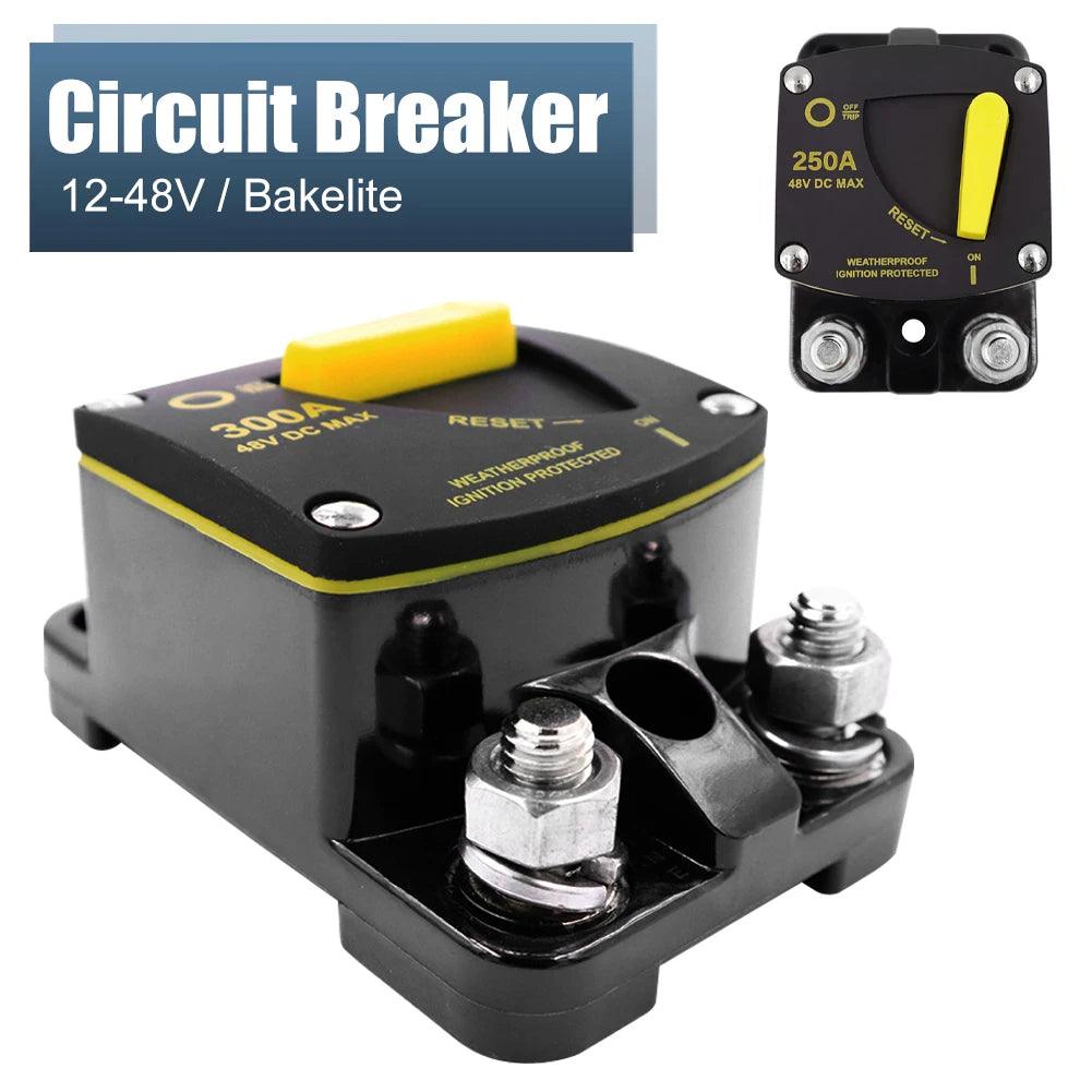 50A 60A 80A 100A 150A 200A 250A 300A AMP Circuit Breaker Fuse Reset 12-48V DC Breaker Waterproof 2022 Circuit Breaker
