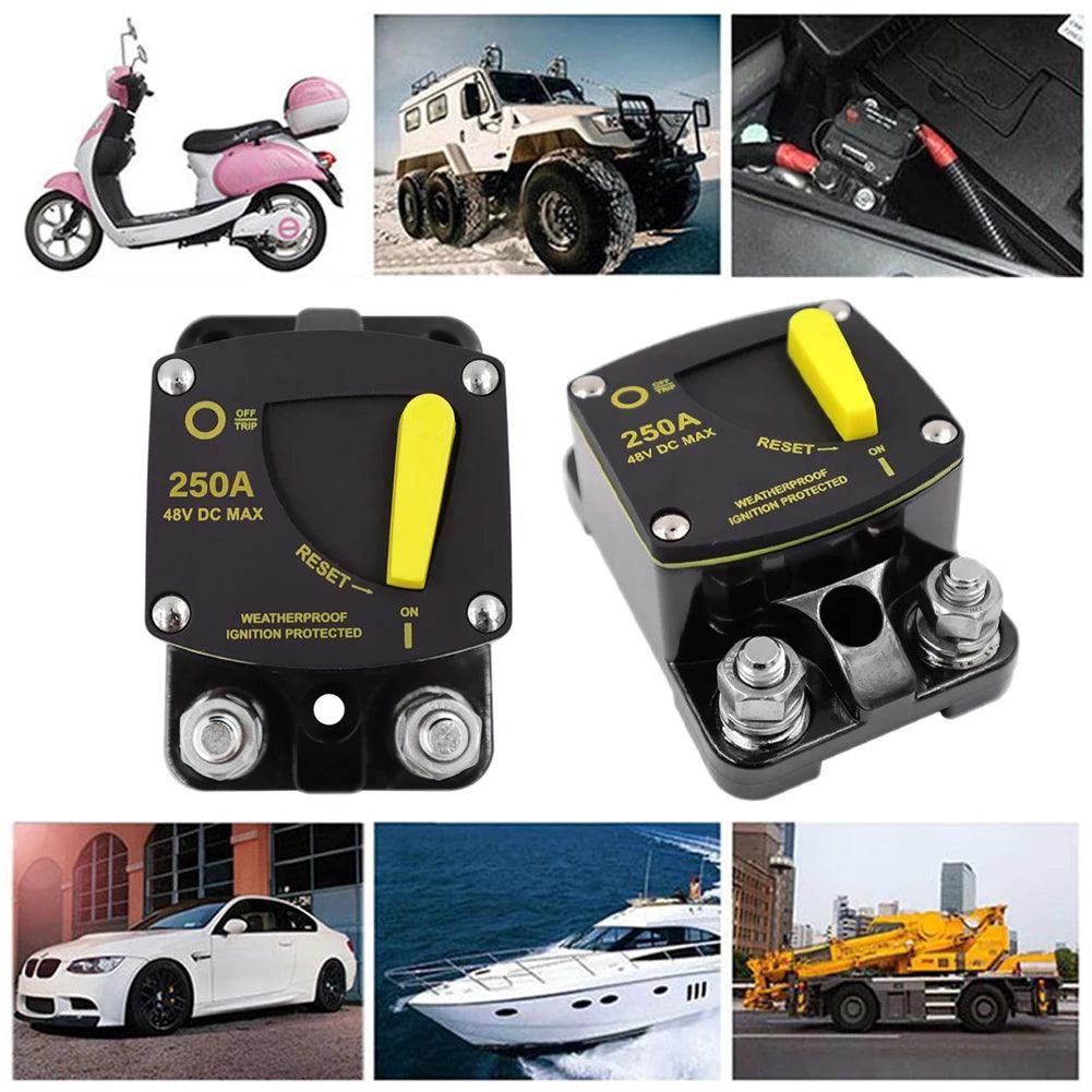 50A 60A 80A 100A 150A 200A 250A 300A AMP Circuit Breaker Fuse Reset 12-48V DC Breaker Waterproof 2022 Circuit Breaker