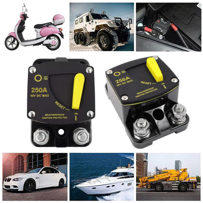 50A 60A 80A 100A 150A 200A 250A 300A AMP Circuit Breaker Fuse Reset 12-48V DC Breaker Waterproof 2022 Circuit Breaker