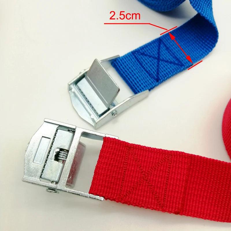 5M Cargo Straps With Buckle Tie-Down Belt for Motorcycle Car Bicycle Metal Tow Rope Strong Ratchet Fixing Belt for Luggage Bag Cargo Straps