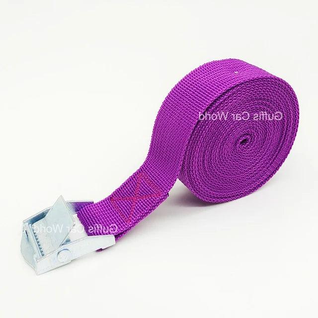 5M Cargo Straps With Buckle Tie-Down Belt for Motorcycle Car Bicycle Metal Tow Rope Strong Ratchet Fixing Belt for Luggage Bag Cargo Straps