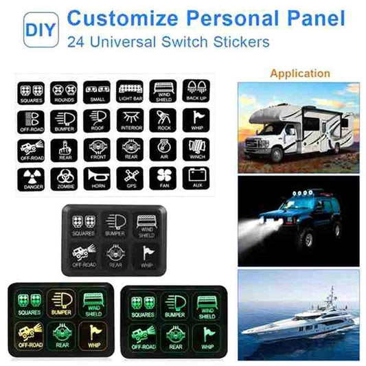6 Gang Switch Panel Electronic Relay Control Box Fuse Relay Box Wiring Harness For Auto Truck Boat Marine Parts - Switch Panel - Open Cut Off - Grid