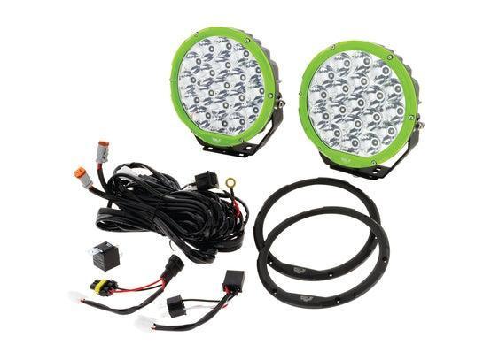 7” Round - 106w LED Driving Lamps Kit - (Green/Black Bezel) Driving Lights