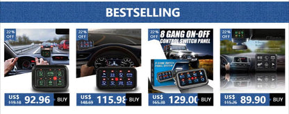 8 Gang On-Off Switch Panel LED Backlight Universal Power System Electronic Relay System Controller for SUV CAMPER RV MARINE Switch Panel
