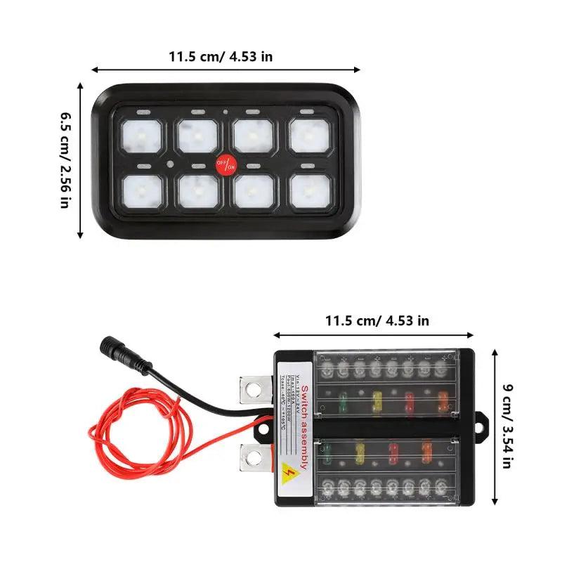 8 Gang On-Off Switch Panel LED Backlight Universal Power System Electronic Relay System Controller for SUV CAMPER RV MARINE Switch Panel