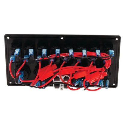 8 Way Switch Panel With 50A Plugs ACC Power Socket & USB Switch Fascia