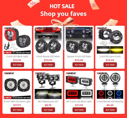 8D 4 inch LED Driving Light Angel Eyes DRL Lamp Work Light White Red Halo Fog Lamp For Car Truck Motorcycle Trailer Tractor ATV - LED Work Lamps - Open Cut Off - Grid