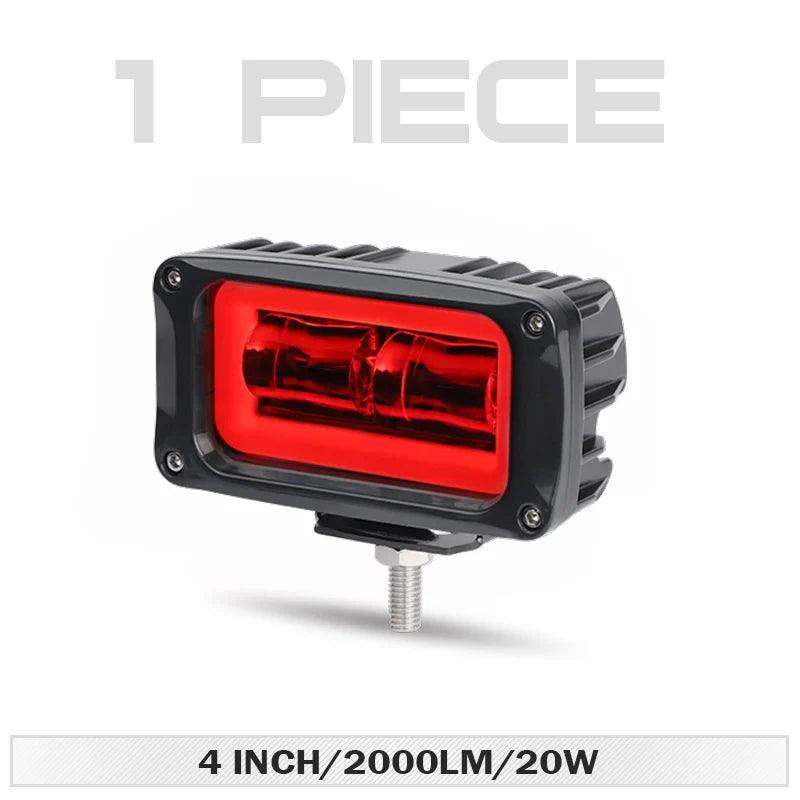 8D 4 inch LED Driving Light Angel Eyes DRL Lamp Work Light White Red Halo Fog Lamp For Car Truck Motorcycle Trailer Tractor ATV - LED Work Lamps - Open Cut Off - Grid