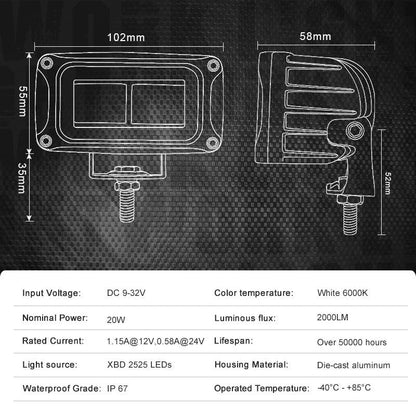 8D 4 inch LED Driving Light Angel Eyes DRL Lamp Work Light White Red Halo Fog Lamp For Car Truck Motorcycle Trailer Tractor ATV - LED Work Lamps - Open Cut Off - Grid